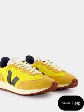 Veja Yellow Suede & Mesh Low-Top Sneakers
